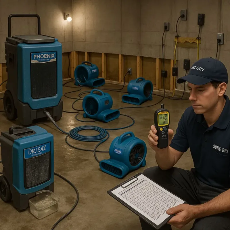 Structural Drying and Dehumidification process in Grenada County, MS